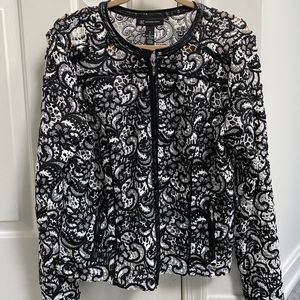 INC Crocheted Zip Up Jacket